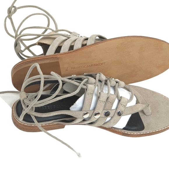 Rebecca Minkoff Evonne Suede Strappy Flat Sandal - Picture 5 of 9